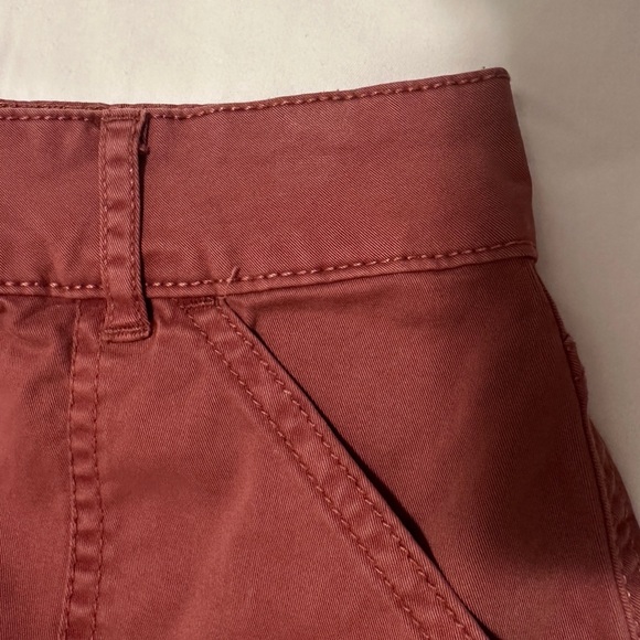 Garage Button Mini Skirt Maroon Size Small - Picture 4 of 10